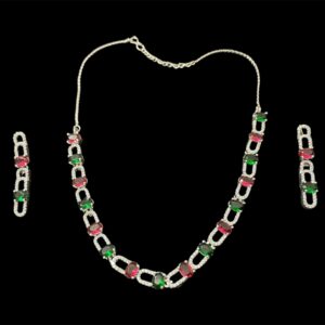 Indian Necklace Set, One Carat Indian Stone Necklace Set.